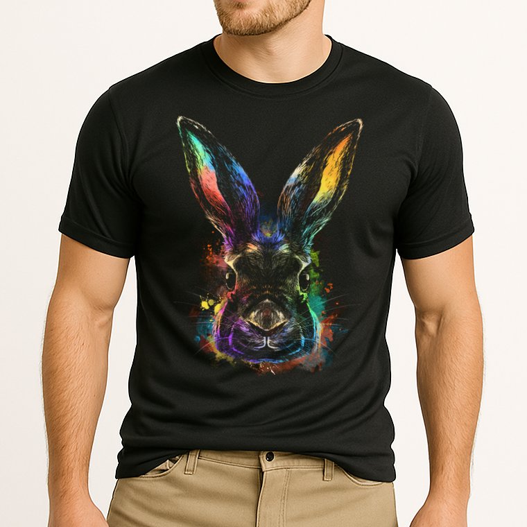 Colorful Rabbit Illustration Cooling Performance Crew T-Shirt