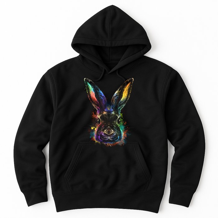 Colorful Rabbit Illustration Hoodie