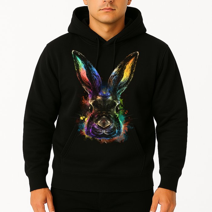 Colorful Rabbit Illustration Hoodie