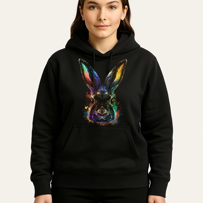 Colorful Rabbit Illustration Hoodie
