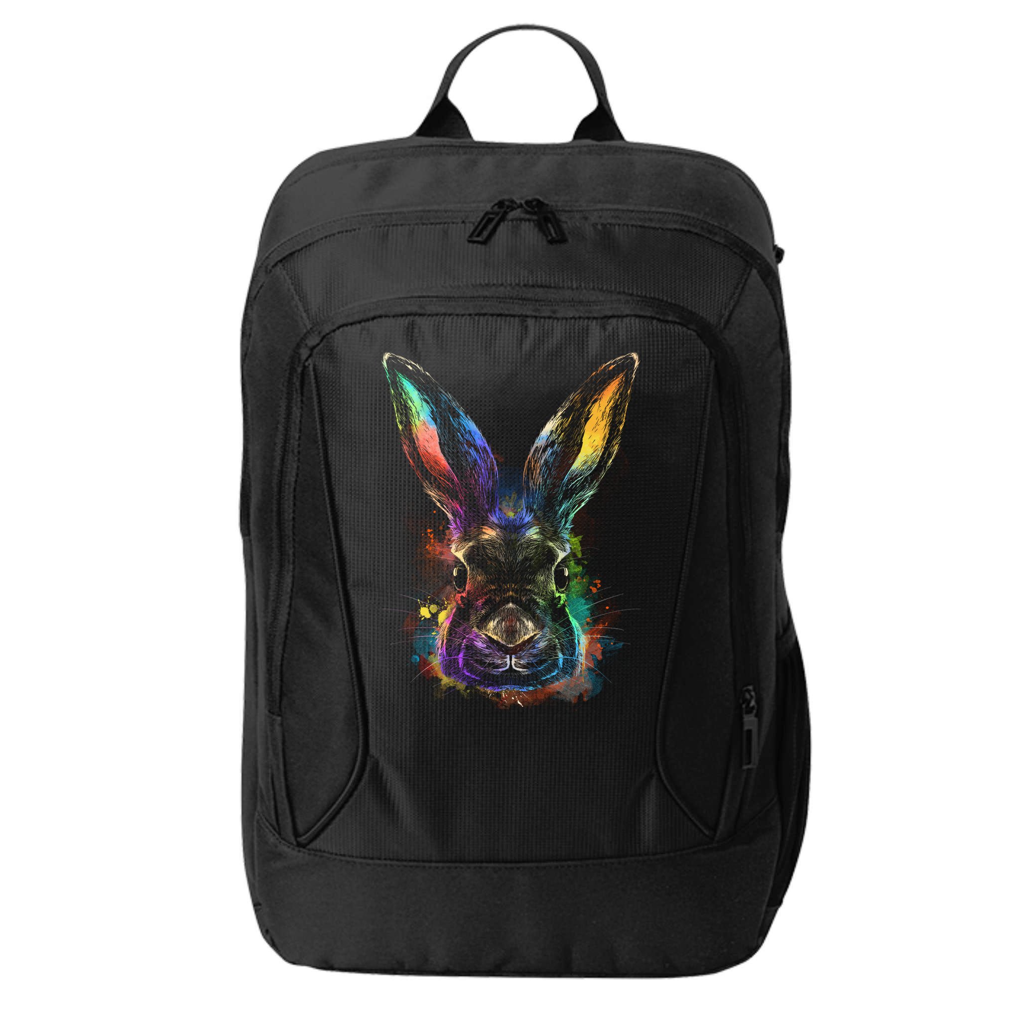 Colorful Rabbit Illustration City Backpack