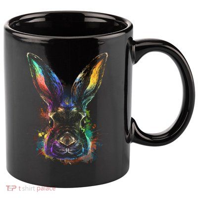 Colorful Rabbit Illustration 11oz C Handle Ceramic Mug