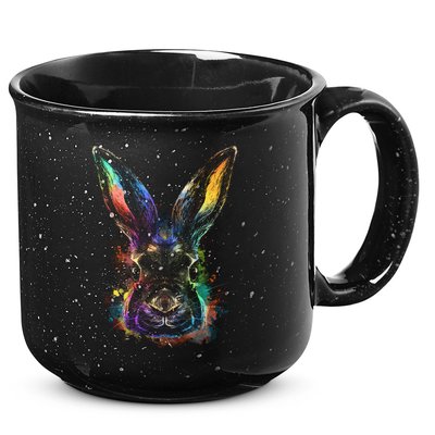 Colorful Rabbit Illustration 15oz Campfire Ceramic Mug
