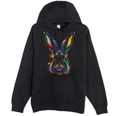 Colorful Rabbit Illustration Premium Pullover Hoodie