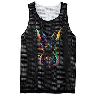 Colorful Rabbit Illustration Mesh Reversible Basketball Jersey Tank