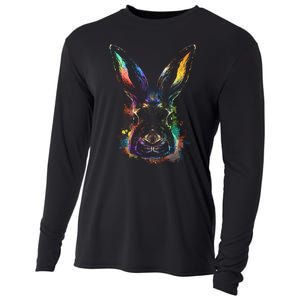 Colorful Rabbit Illustration Cooling Performance Long Sleeve Crew