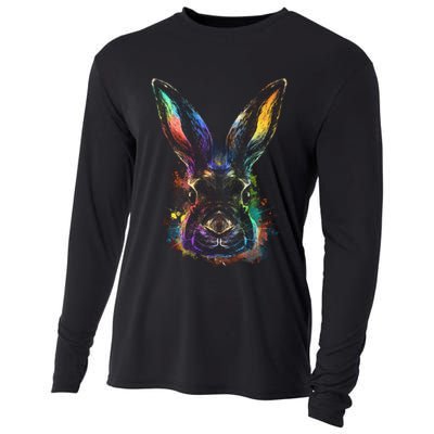 Colorful Rabbit Illustration Cooling Performance Long Sleeve Crew