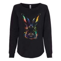 Colorful Rabbit Illustration Womens California Wash Sweatshirt