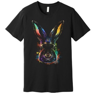 Colorful Rabbit Illustration Premium T-Shirt