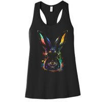 Colorful Rabbit Illustration Women's Racerback Tank