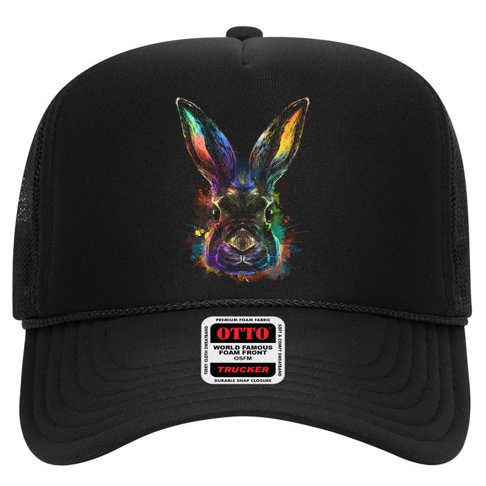 Colorful Rabbit Illustration Trucker Hat