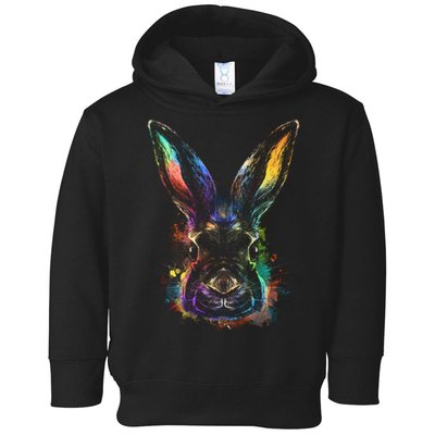 Colorful Rabbit Illustration Toddler Hoodie