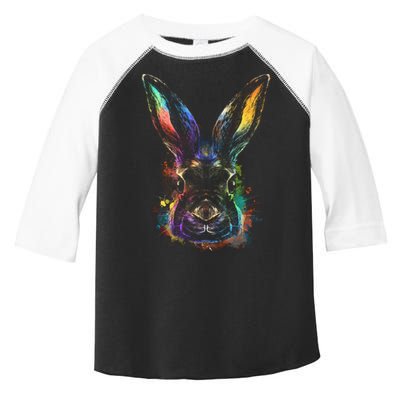 Colorful Rabbit Illustration Toddler Fine Jersey T-Shirt