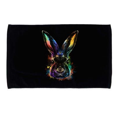 Colorful Rabbit Illustration Microfiber Hand Towel