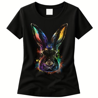 Colorful Rabbit Illustration Womens T-Shirt