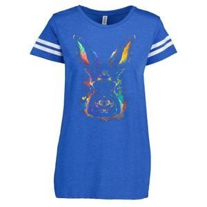 Colorful Rabbit Illustration Enza Ladies Jersey Football T-Shirt