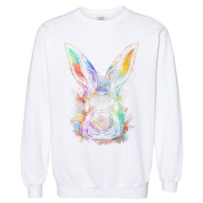 Colorful Rabbit Illustration Garment-Dyed Sweatshirt