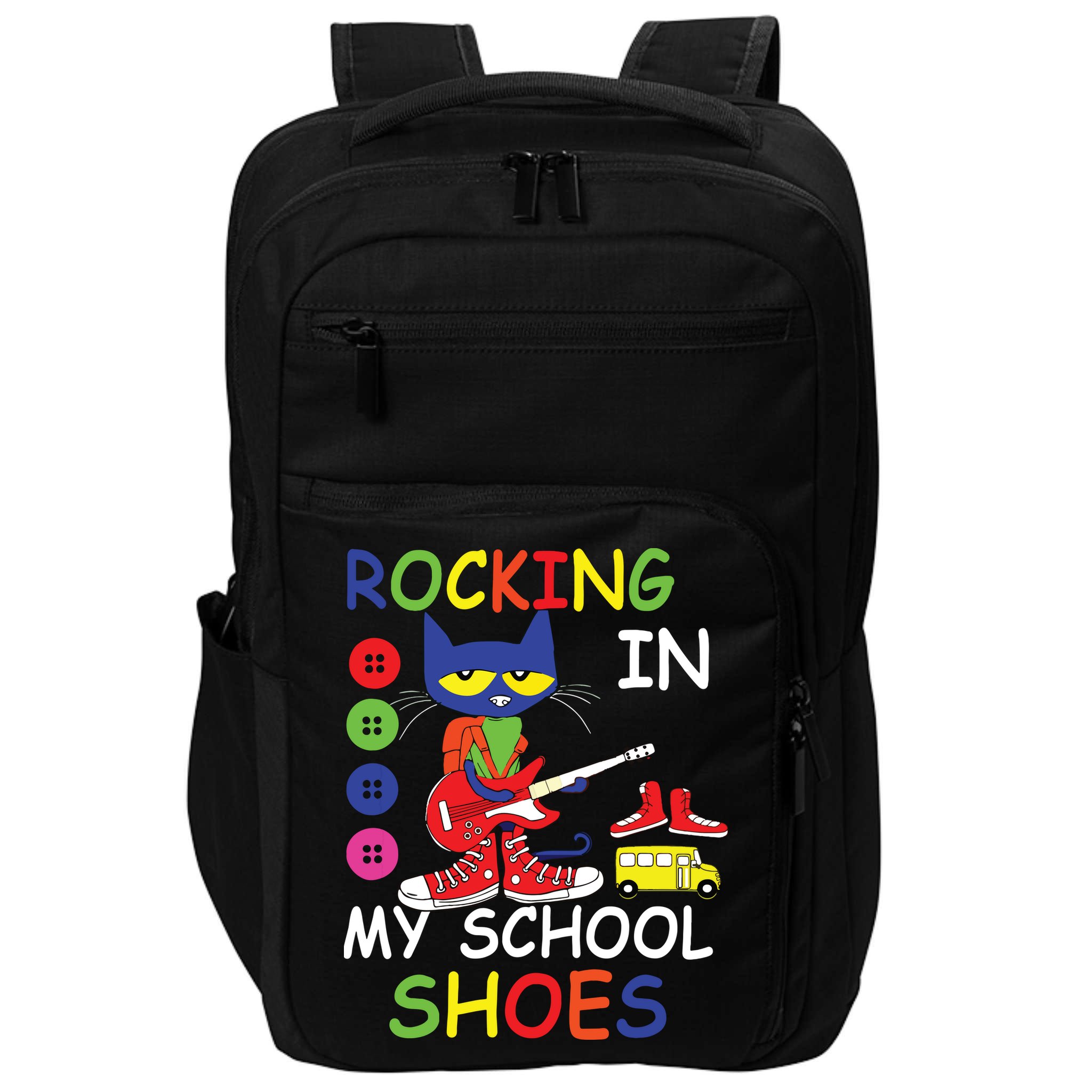 Cat Rocking In My School Shoes Back To School For Kids Impact Tech Backpack