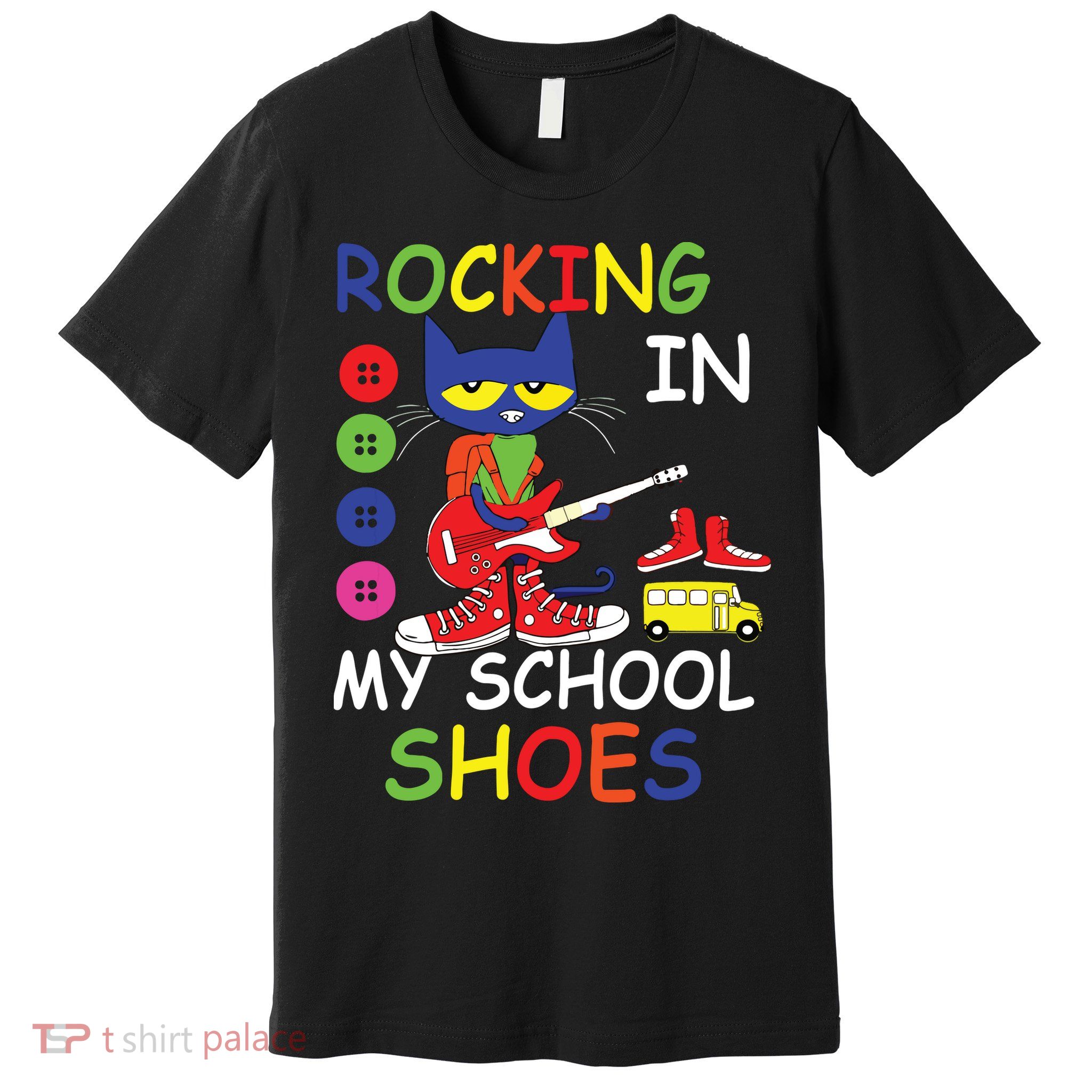 Cat Rocking In My School Shoes Back To School For Kids Premium T-Shirt
