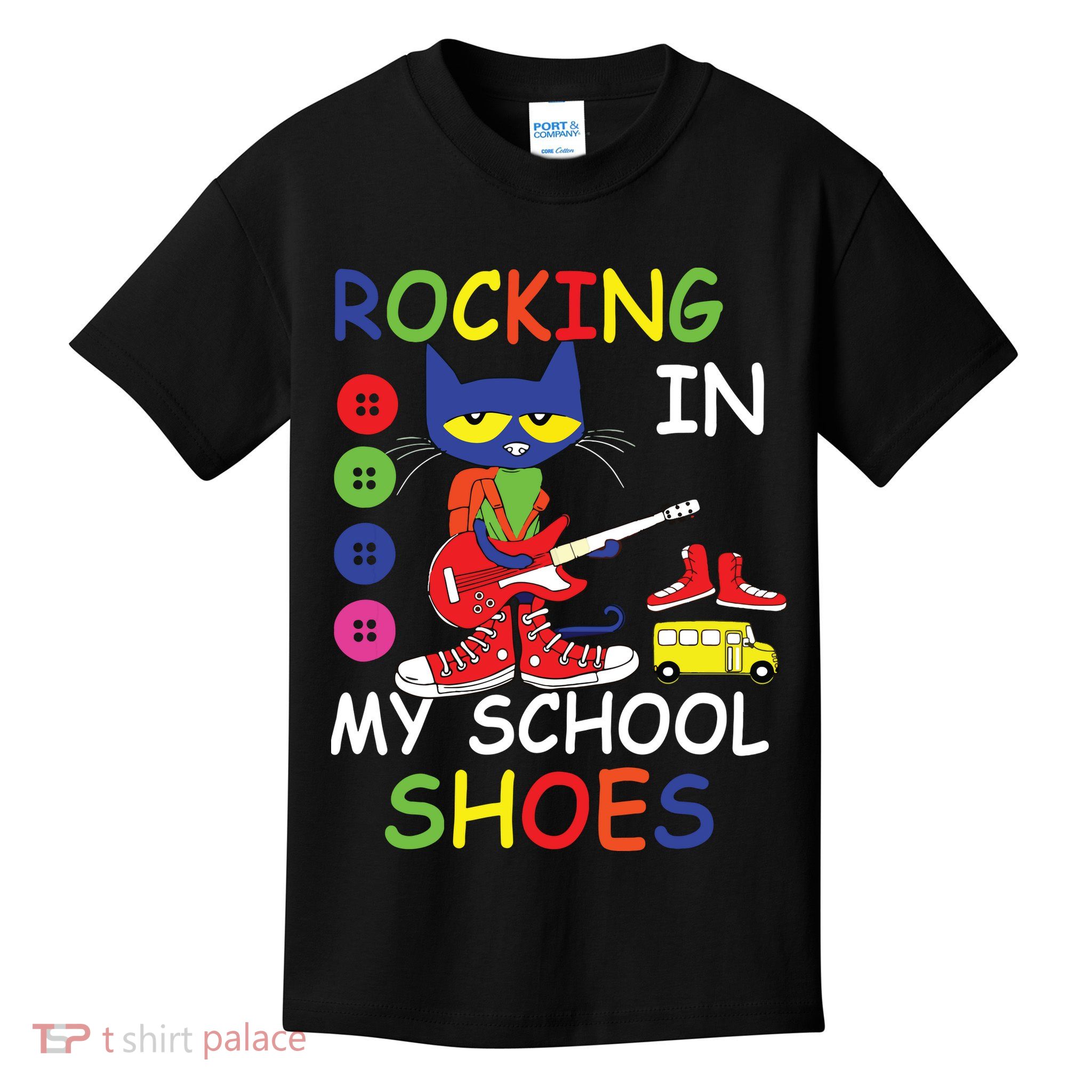 Cat Rocking In My School Shoes Back To School For Kids Kids T-Shirt