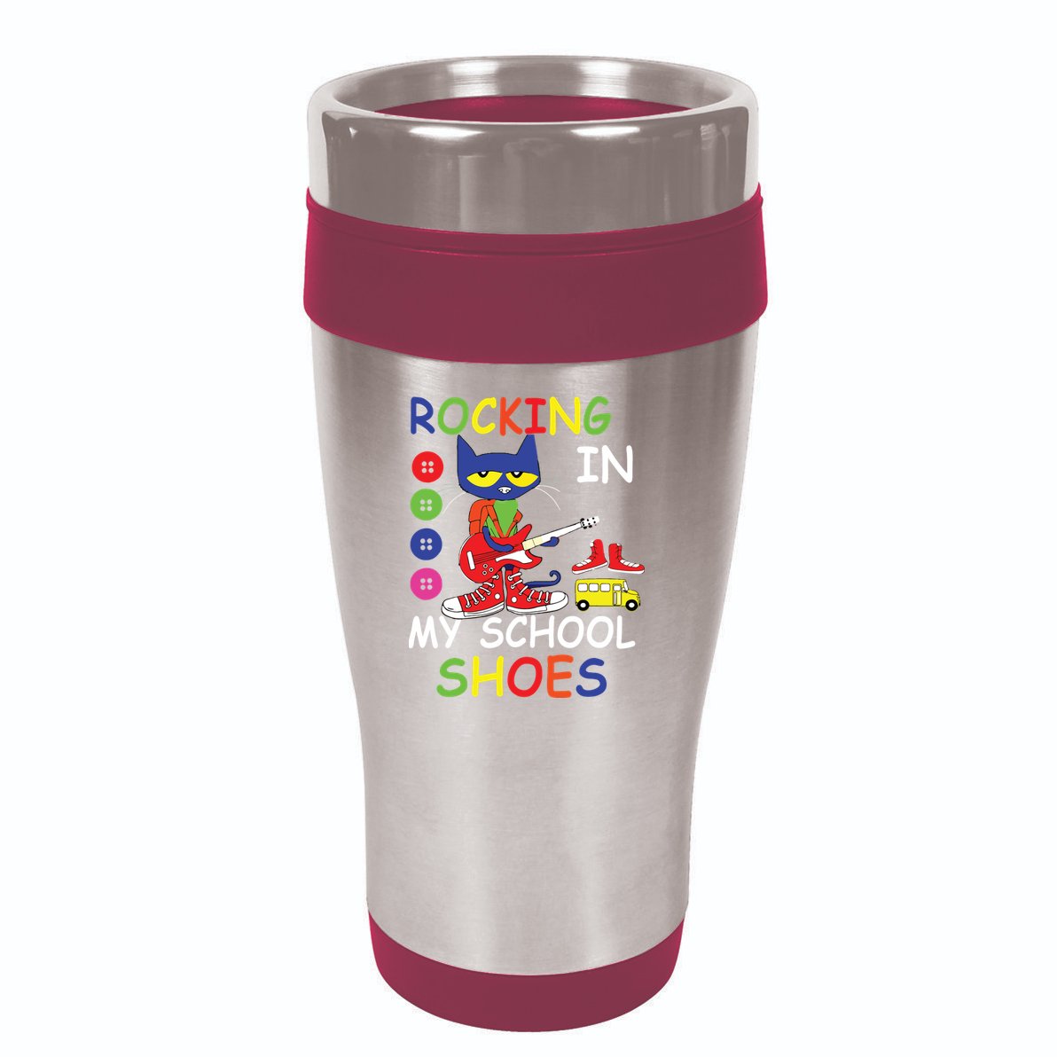 Cat Rocking In My School Shoes Back To School For Kids 16oz Travel Tumbler