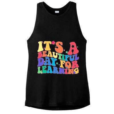 Colorful Retro It's A Beautiful Day For Learning Ladies PosiCharge Tri-Blend Wicking Tank