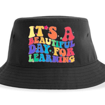 Colorful Retro It's A Beautiful Day For Learning Sustainable Bucket Hat