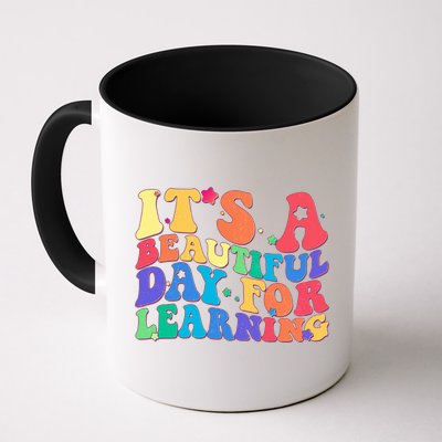 Colorful Retro It's A Beautiful Day For Learning Mug