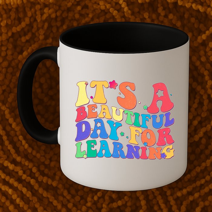 Colorful Retro It's A Beautiful Day For Learning Mug