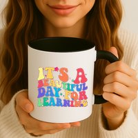Colorful Retro It's A Beautiful Day For Learning Mug