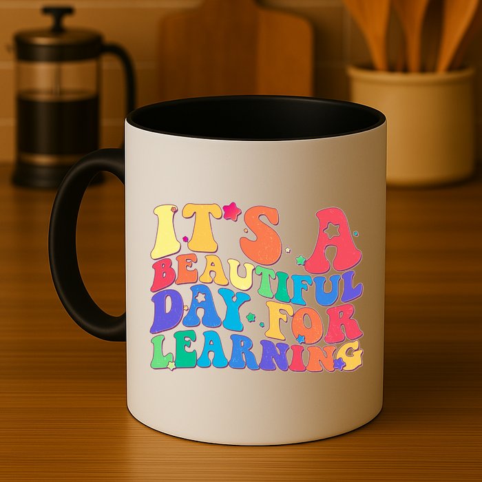 Colorful Retro It's A Beautiful Day For Learning Mug