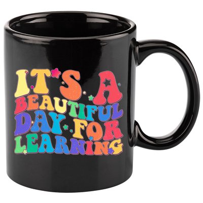 Colorful Retro It's A Beautiful Day For Learning 11oz C Handle Ceramic Mug