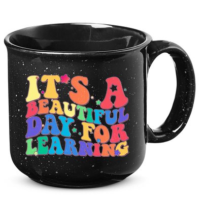 Colorful Retro It's A Beautiful Day For Learning 15oz Campfire Ceramic Mug