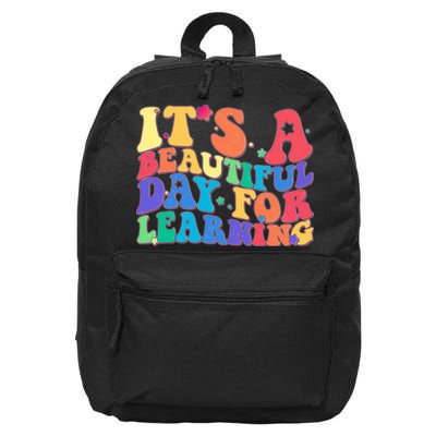 Colorful Retro It's A Beautiful Day For Learning 16 in Basic Backpack