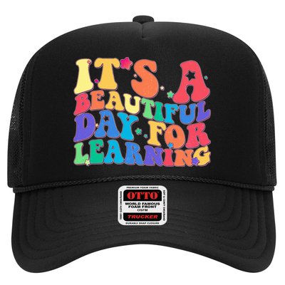 Colorful Retro It's A Beautiful Day For Learning Trucker Hat