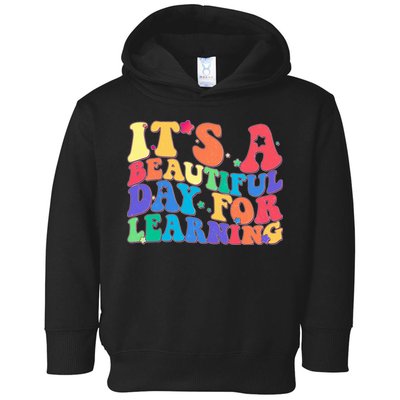 Colorful Retro It's A Beautiful Day For Learning Toddler Hoodie