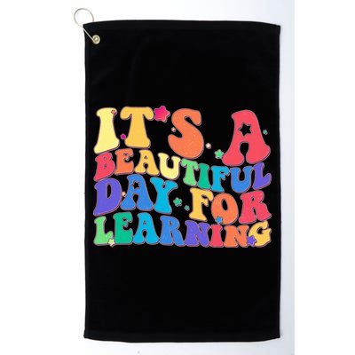 Colorful Retro It's A Beautiful Day For Learning Golf Towel