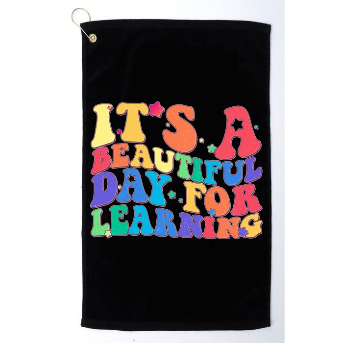 Colorful Retro It's A Beautiful Day For Learning Golf Towel