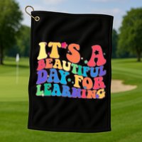 Colorful Retro It's A Beautiful Day For Learning Golf Towel