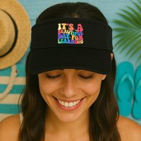 Colorful Retro It's A Beautiful Day For Learning Visor