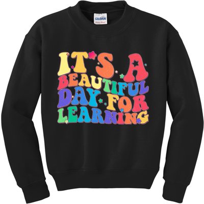 Colorful Retro It's A Beautiful Day For Learning Kids Sweatshirt