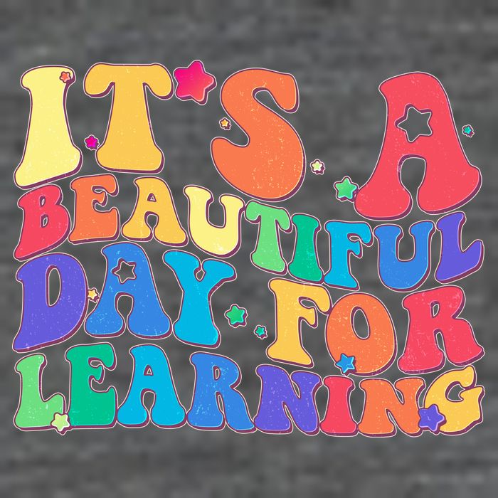 Colorful Retro It's A Beautiful Day For Learning Tall T-Shirt