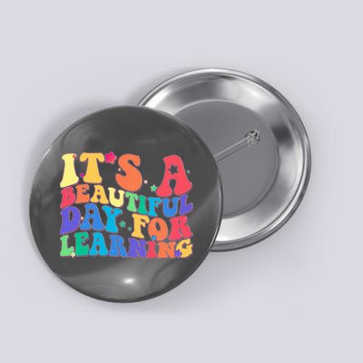 Colorful Retro It's A Beautiful Day For Learning Button
