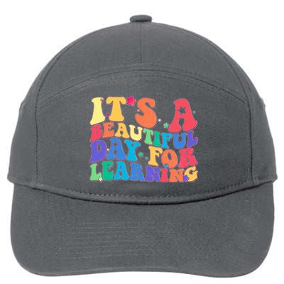 Colorful Retro It's A Beautiful Day For Learning 7-Panel Snapback Hat