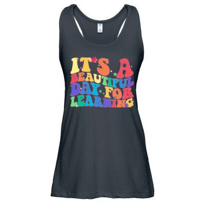 Colorful Retro It's A Beautiful Day For Learning Ladies Essential Flowy Tank