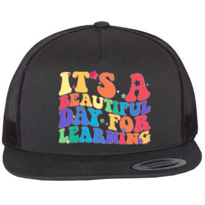 Colorful Retro It's A Beautiful Day For Learning Flatbill Hat
