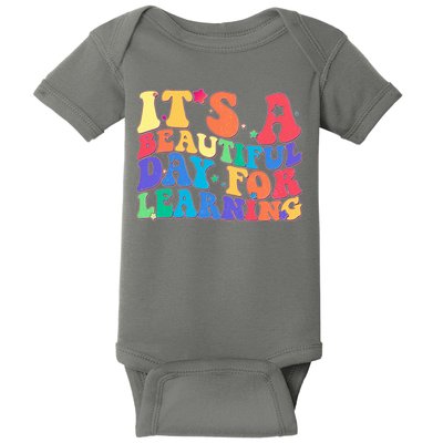 Colorful Retro It's A Beautiful Day For Learning Baby Bodysuit