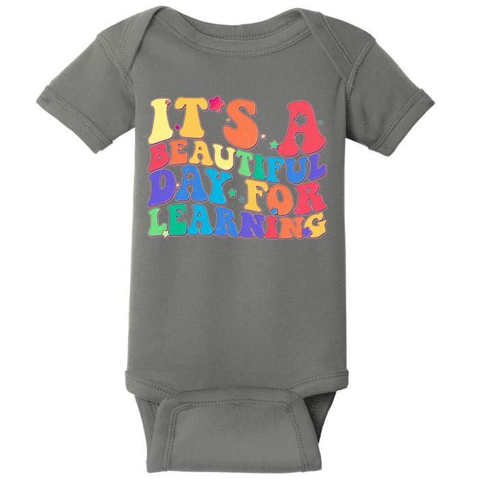 Colorful Retro It's A Beautiful Day For Learning Baby Bodysuit