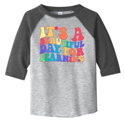 Colorful Retro It's A Beautiful Day For Learning Toddler Fine Jersey T-Shirt