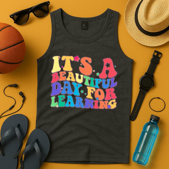 Colorful Retro It's A Beautiful Day For Learning Tank Top